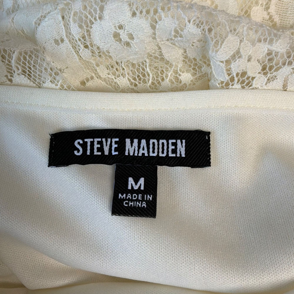 New Steve Madden Dress Paisley Floral Lace Maxi Dress in Natural Size Medium - Picture 15 of 17